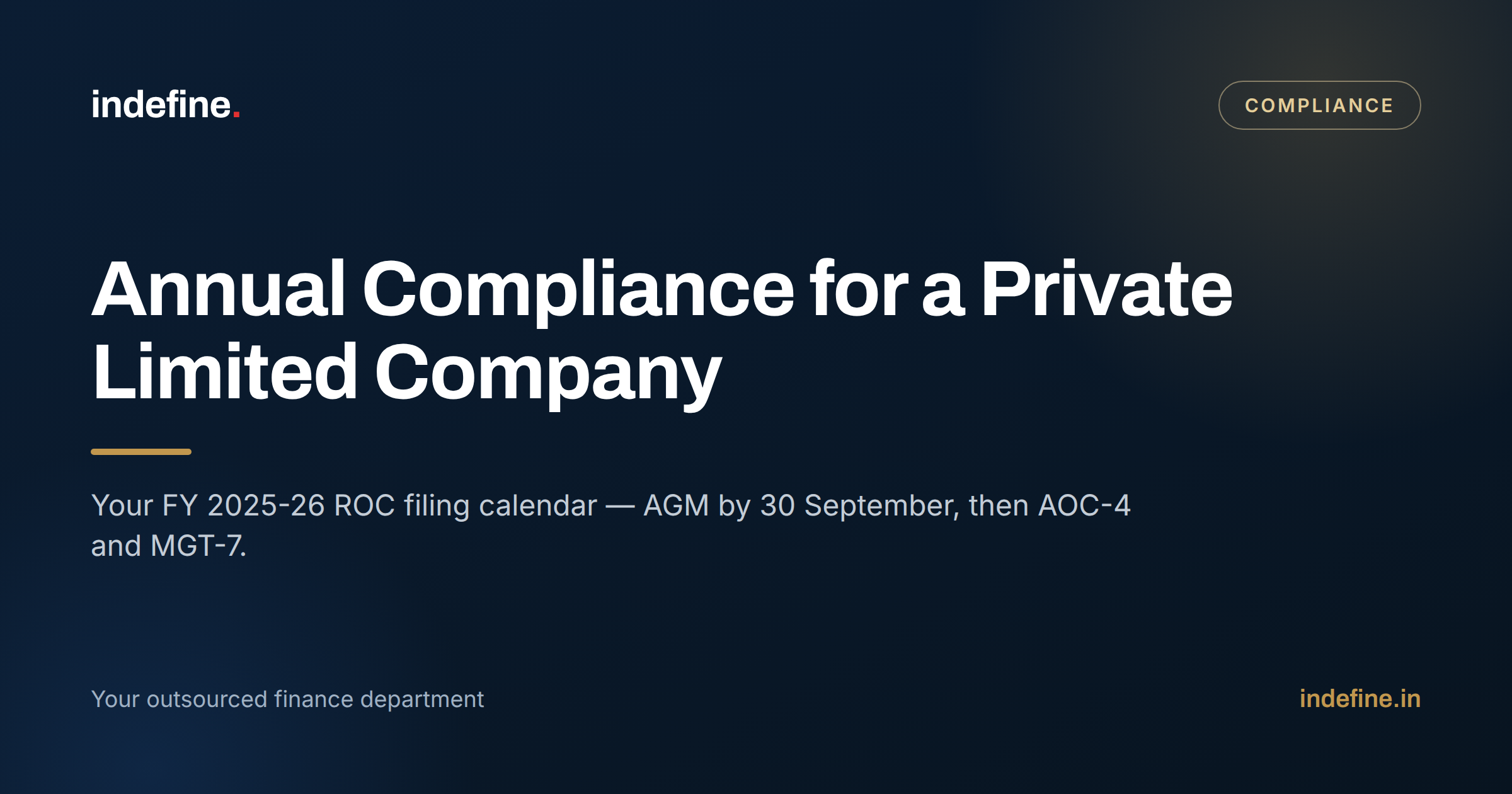 Annual Compliance for Private Limited Company: The FY 2025-26 ROC Filing Calendar