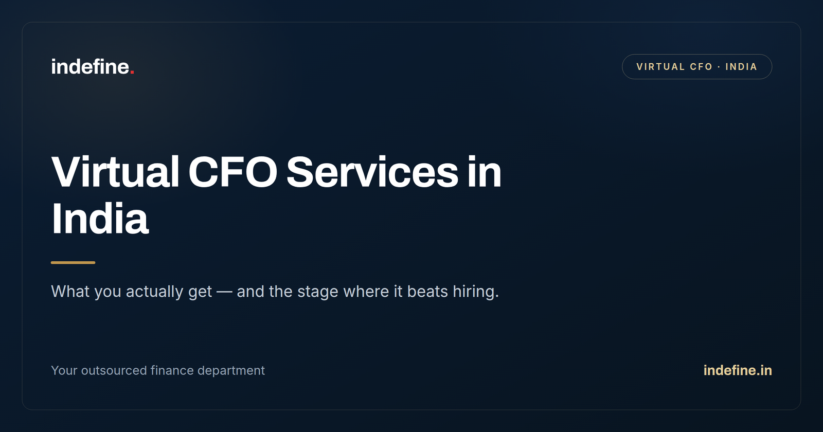 Virtual CFO Services in India: What You Get, and When It Beats Hiring