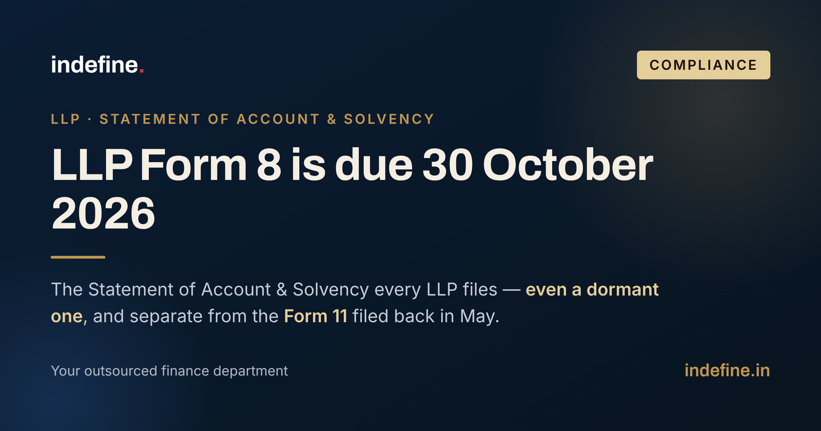 LLP Form 8 Due Date for FY 2025-26: The Second Annual Filing Most LLPs Forget
