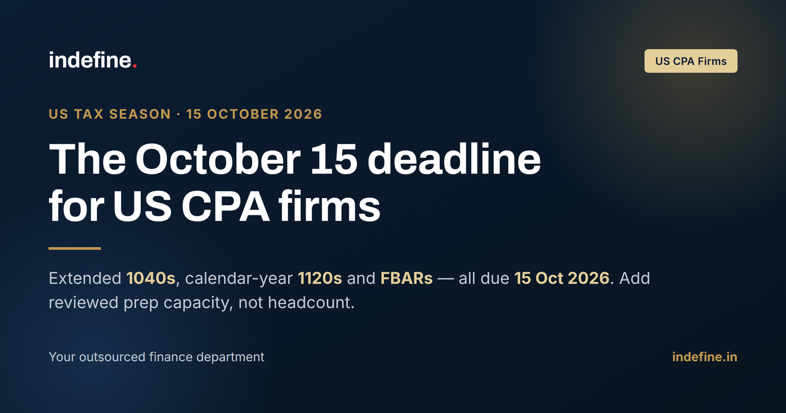 The October 15 Tax Deadline for CPA Firms: Clearing the Extended 1040, 1120 and FBAR Wave
